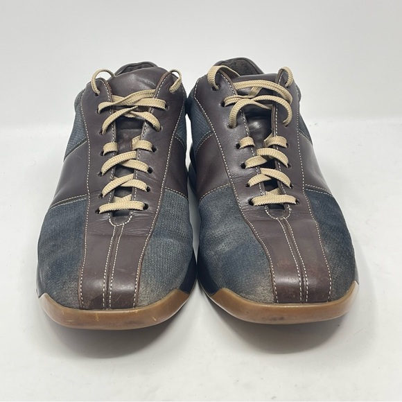 Cole Haan Shoes Mens 10 Gray Brown Leather Bicycle Toe Air Soles Oxford Sneaker - Picture 5 of 16